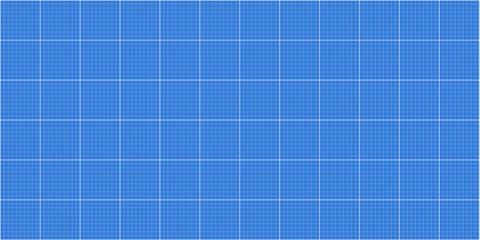 Horizontal blueprint background with technical grid in blue color