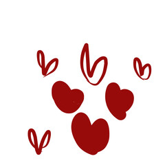 Hand Drawn Red Heart Doodle Collection
