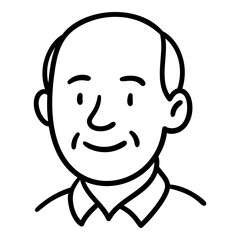 Obraz premium Doodle older man avatar bald hand drawn style isolated