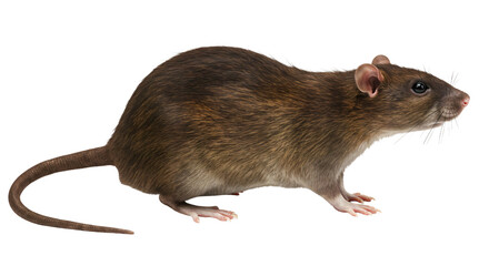 Cane Rat Standing on White Background &ndash; Close-Up Wildlife Image