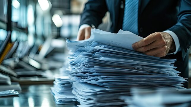 Government accountant auditing financial records in a state office to ensure budget accuracy.