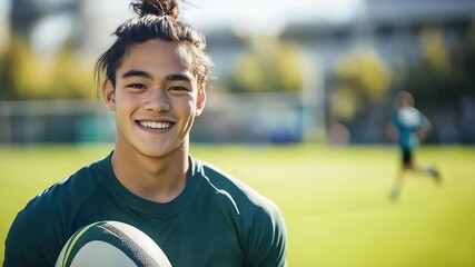 Smiling Confident Rugby Player