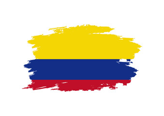 flag of colombia with brush style