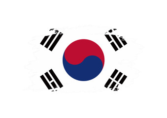 flag of korea selatan with brush style