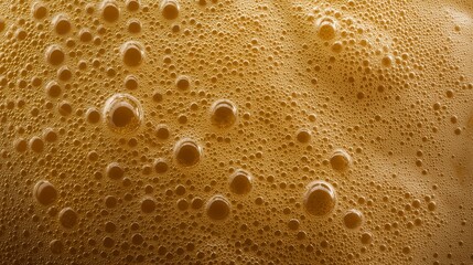 Refreshing golden beer with bubbles closeup view of the perfect pour 
