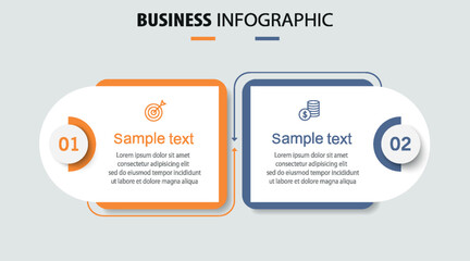 Vector infographic template with icons and 2 options or steps	