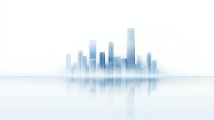 Fototapeta premium Spectacular cityscape reflection urban skyline mirrored in tranquil waters at twilight