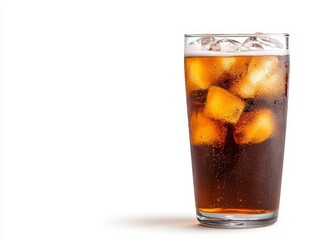 Refreshing icecold cola with fresh orange slices perfect summer beverage 