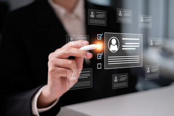 Human resource HR management recruitment connection global job career business corporate concept