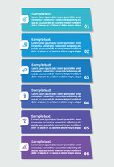 Infographic design business template with 6 options, steps. Can be used for workflow layout, diagram, annual report, web design	