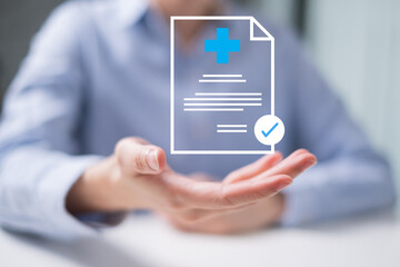 Professional healthcare worker doctor physician medical certificate report concept