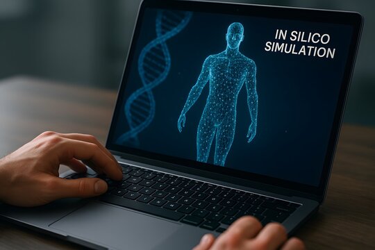 In silico simulation research on laptop for medical science and healthcare technology study model dna