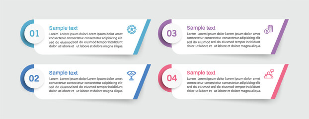 Infographic design template with icons and 4 options or steps. Can be used for process diagram, presentations, workflow layout, flow chart, info graph	
