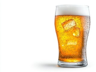 Refreshing golden beer with ice perfect summer drink photography for ads websites and desktop wallpaper