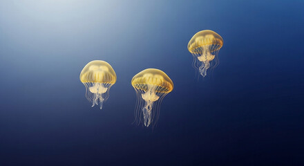 Mesmerizing Golden Jellyfish Underwater