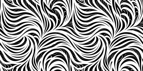 Abstract Black and White Swirling Pattern Texture