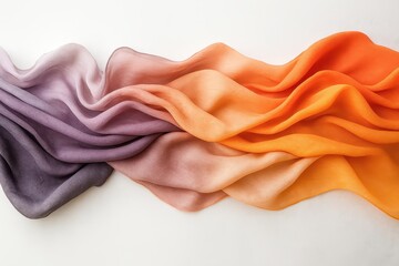 Long piece of fabric with a rainbow of colors