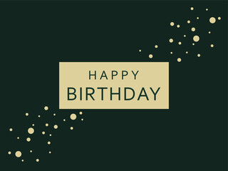 Birthday card on green background, abstract