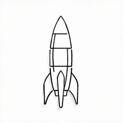 Obraz premium Rocket soars against a clean white background.