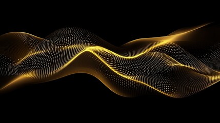 Abstract waves of glowing particles form a dynamic and fluid motion, creating a modern and sophisticated visual.