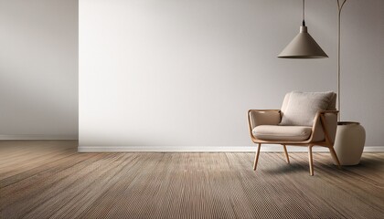 empty room with a chair modern interior space in neutral tones