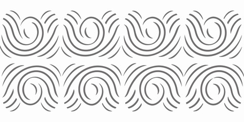 Abstract Swirl Pattern Seamless Design, Grey Line Art Background