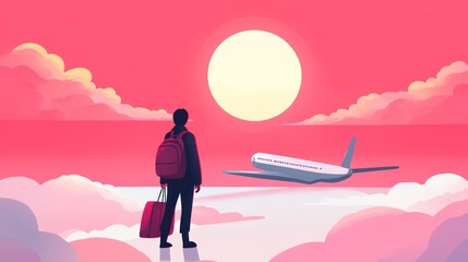 Obraz premium A traveler on clouds