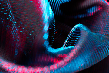 Abstract Red and Blue Bokeh Light Texture – Graphic Close-Up with Creative Blur and Wave-Like Motion for Futuristic Design, Visual Effects, and Digital Art