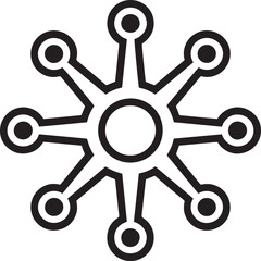 Obraz premium Abstract Hub Spoke, Data Hub Symbols, Centralized Node Design, Abstract Tech Icons, Digital Connection, data flow