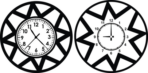 Clock vector, Clipart, Silhouette, Vector, icons, illustration, design.