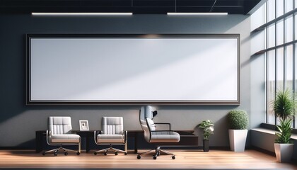 blank signage on modern office wall ready for custom branding