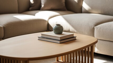 Cozy living room with neutral tones and natural light sofa coffee