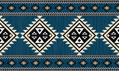 Navajo tribal vector seamless pattern. Native American ornament. Ethnic South Western decor style. Boho geometric ornament. Vector seamless pattern. Mexican blanket, rug. Woven carpet illustration