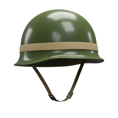 Fototapeta premium Military Helmet Green Army Combat Soldier Protection Gear Safety Equipment War Veteran History Vintage Antique Retro