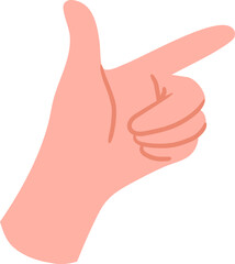 Pointing Direction Gesture with Finger and Thumb Illustration