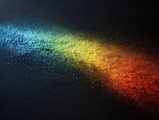 Colorful rainbow is shown in a black background