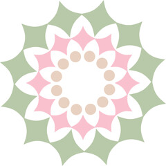 pastel flower mandala template vector illustration for stickers and decorations