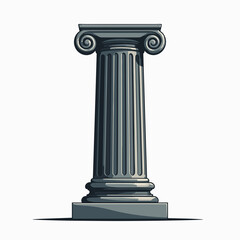 Obraz premium Detailed Ionic Order Column Illustration with Fluted Shaft and Volute Capital on a White Background