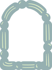 Round and cute style mirror, window, and frame vector illustration set