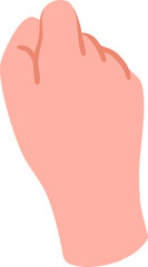 Hand motion vector illustration of holding pen or pencil in handwriting position