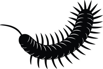millipede silhouette vector illustration