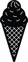 ice cream cone silhouette vector icon