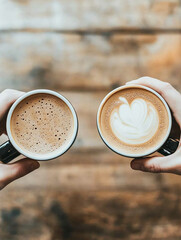 Intimate coffee moment cozy  close-up photography warm ambiance handheld viewpoint connection through shared beverage