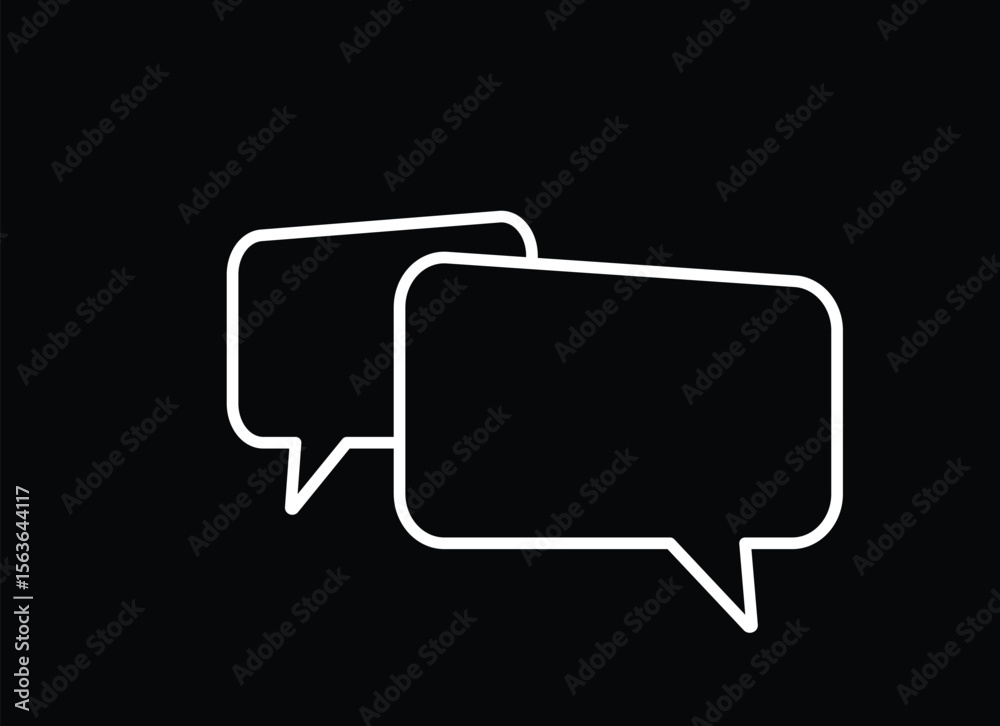 Fototapete speech bubble, speech balloon or chat bubble line art icon, talk message bubble chat icon. web vecto