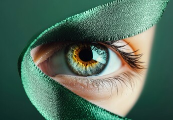 Green Ribbon, Mental Health, Glaucoma Awareness Concept, Isolated