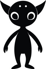 cute alien silhouette vector