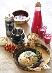 Traditional South Indian meal on table