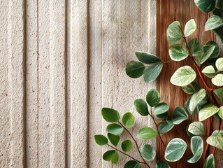 Leafy green plant is growing out of a wooden frame