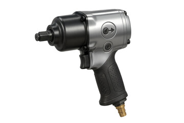 Professional pneumatic air impact wrench isolated on transparent background.