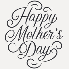 Elegant calligraphy happy mother s day greeting isolated on white background
